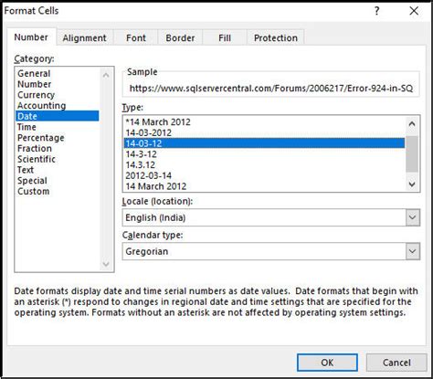 Excel Formatting Issue