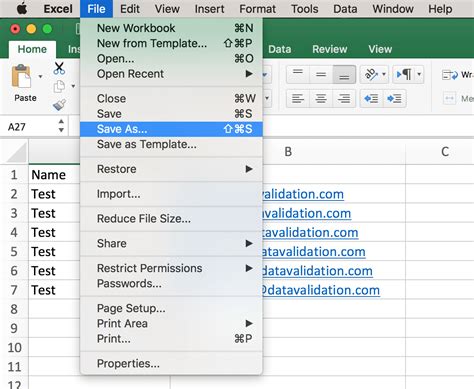 Excel formatting on Mac