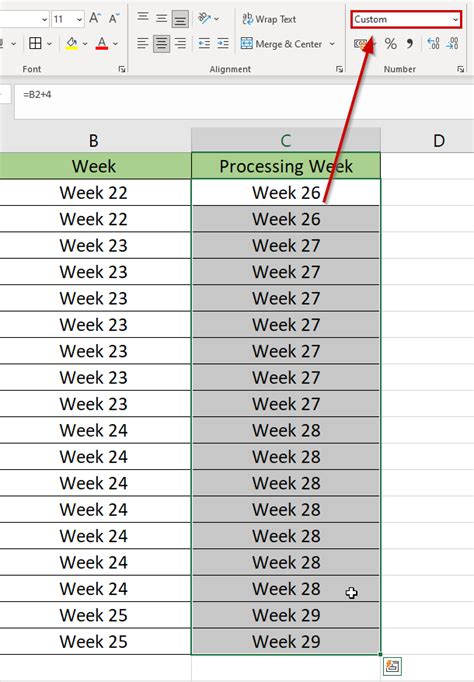 Custom number formatting with prefix