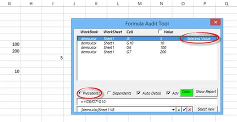 Excel formula audit