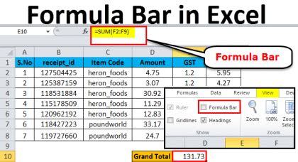 Excel Formula Bar