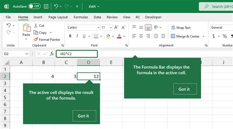 Excel formula bar