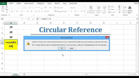 Excel Formula Circular Reference Error