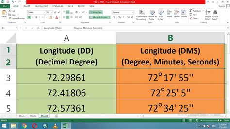 Excel Formula for Converting DMS to Decimal Degrees