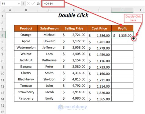 Excel Formula Copying Down