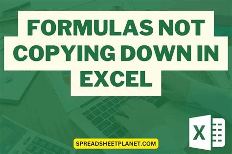 Excel Formula Copying Down Solution