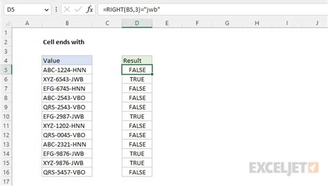 Excel formula ends with value