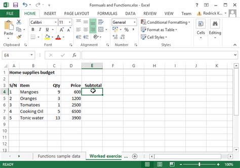 Excel Formula Example