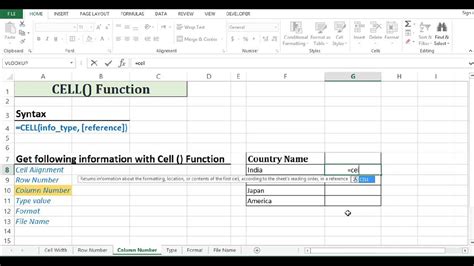 Excel Formula for File Path CELL Function