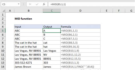 Excel Formula Using FIND and MID