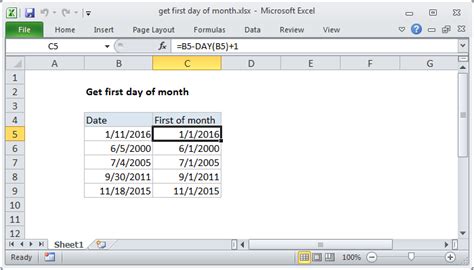 Image of Excel spreadsheet with formula example