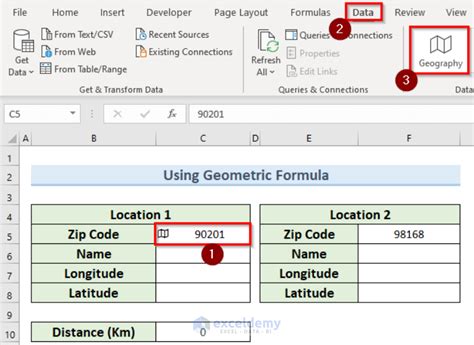 Excel Formula for Distance Between Zip Codes