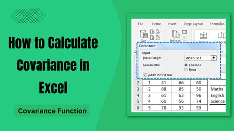 Excel Formula for Variance Covariance