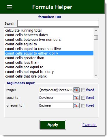 Excel Formula Helper