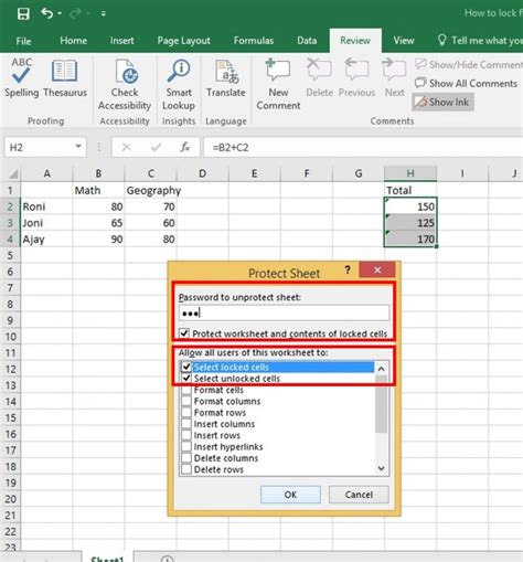 Locked Cell in Excel Formula