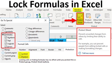 Locking Excel Formulas with Dollar Sign