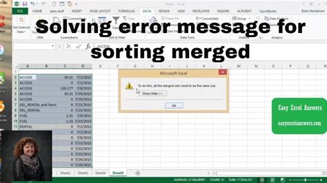 Excel Formula Merged Cell Error