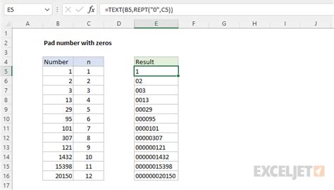 Excel Formula Pad With Zeroes Example