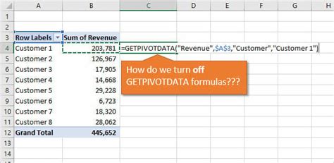 Excel Formula Pivot Reference