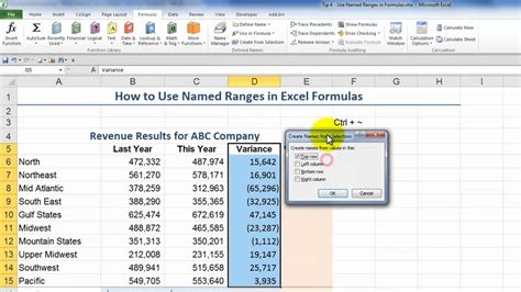 Excel Formula References Named Ranges