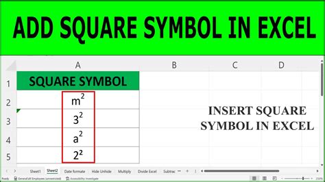 Excel Formula with Squared Symbol