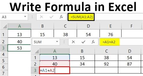 Excel Formula Writing