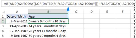 Excel Formulas for Calculating Age