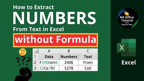 Excel formulas for extracting numbers