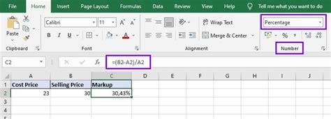 Excel Formulas for Markup