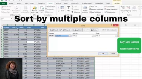 Excel Formulas for Multiple Column Sorting