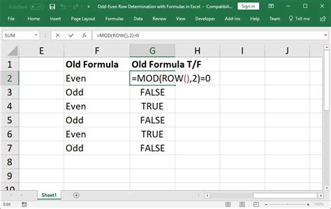 Excel Formulas for Odd Rows