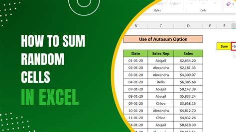 Excel Formulas for Selecting a Random Cell