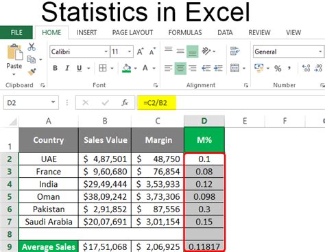 Excel Formulas for Statistical Analysis