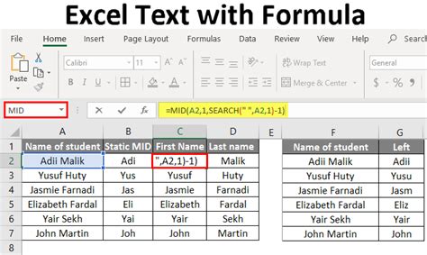 Excel Formulas Text 3