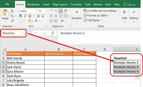 Excel formulas with multiple sheets