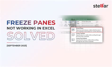 Excel Freeze Panes Not Working