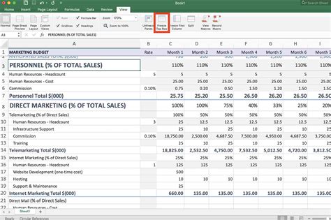 Freeze Top Row in Excel