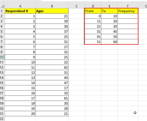 Excel Frequency Distribution