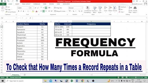 Frequency Function in Excel