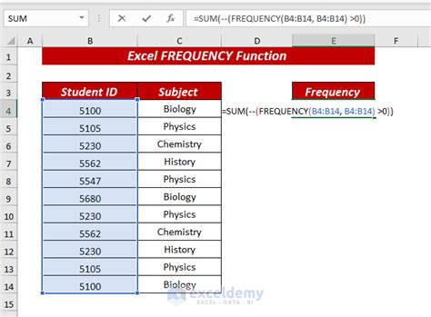 Using the FREQUENCY function in Excel