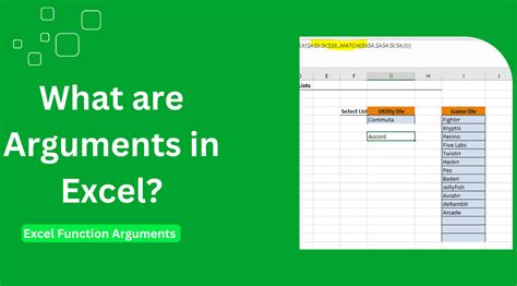 Excel function arguments