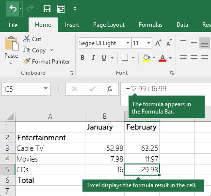 Excel function calculation