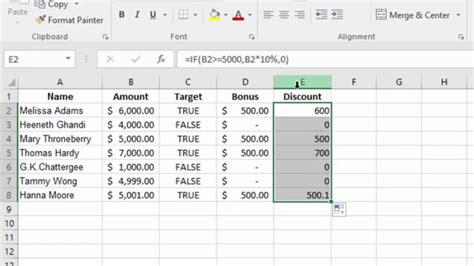 Excel Functions Example