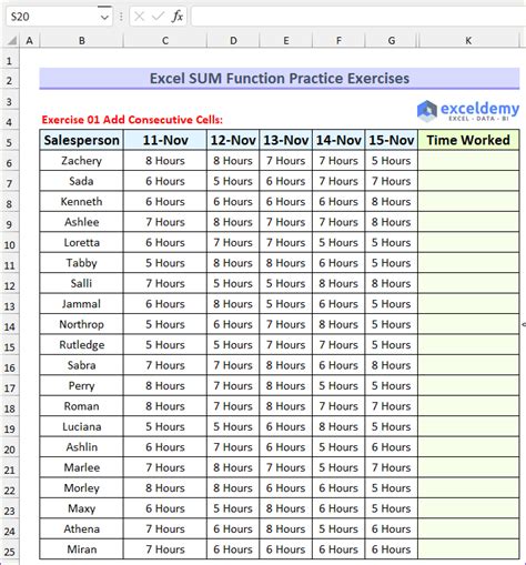 Practice Using Excel Functions