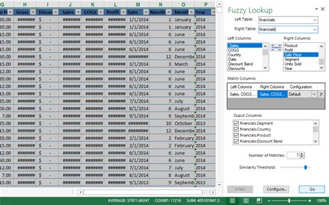 Advanced features of Excel Fuzzy Lookup