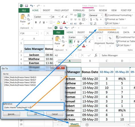 Example of using Go To Special to Trace Dependents