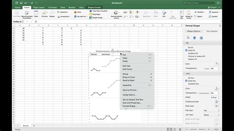 Adding a baseline to an Excel graph