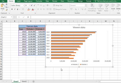 Copying and pasting a graph from Excel