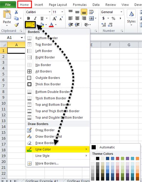 Excel Gridlines File Tab