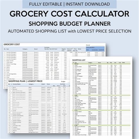 Excel Grocery List Generator Download